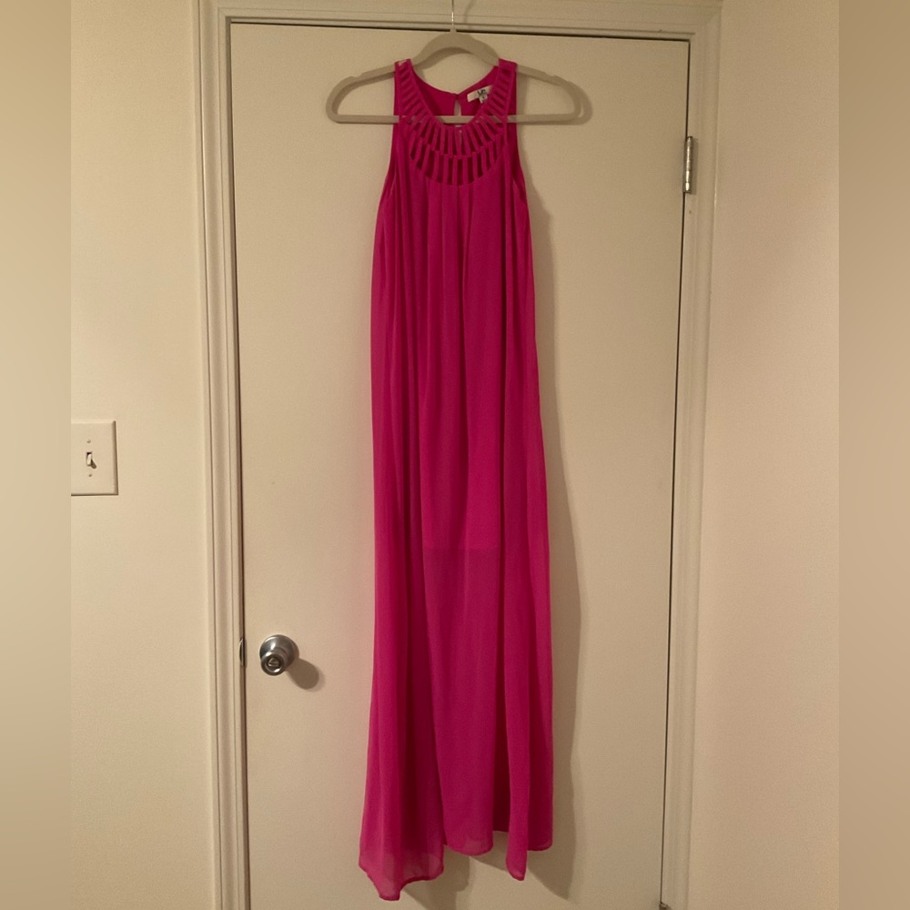 Hot pink maxi dress